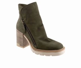Women's Bueno Elliott Heeled Booties In Army Nubuck Cheap Womens Boots for winter