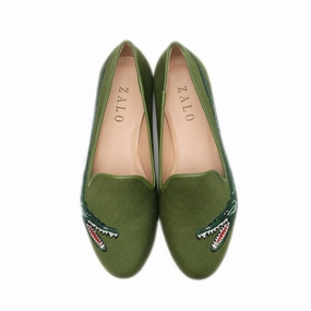 Women's Caiman Slipper In Olive Womens Slippers at low price