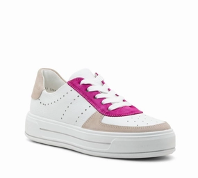 Women's Calgary Sneakers In White/pink Stylish Womens Sneakers clearance