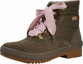 Women's Camp Boot In Suede/ Nylon Olive Sale on Womens Trendy Boots