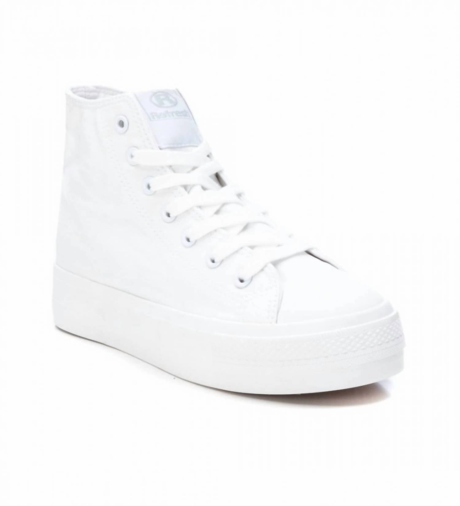 Women's Canvas High-Top Sneakers In White
