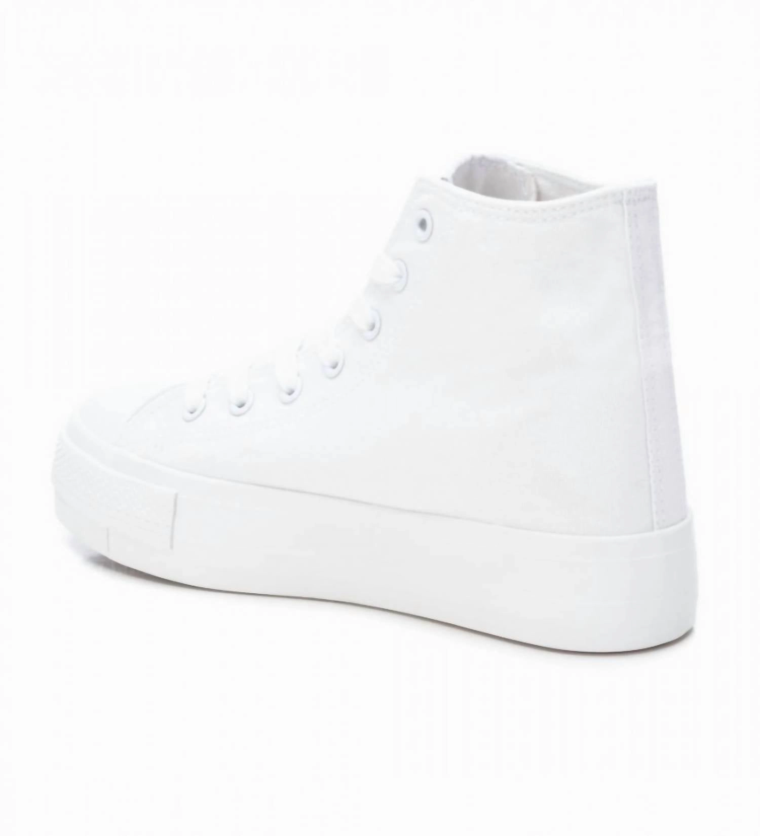 Women's Canvas High-Top Sneakers In White