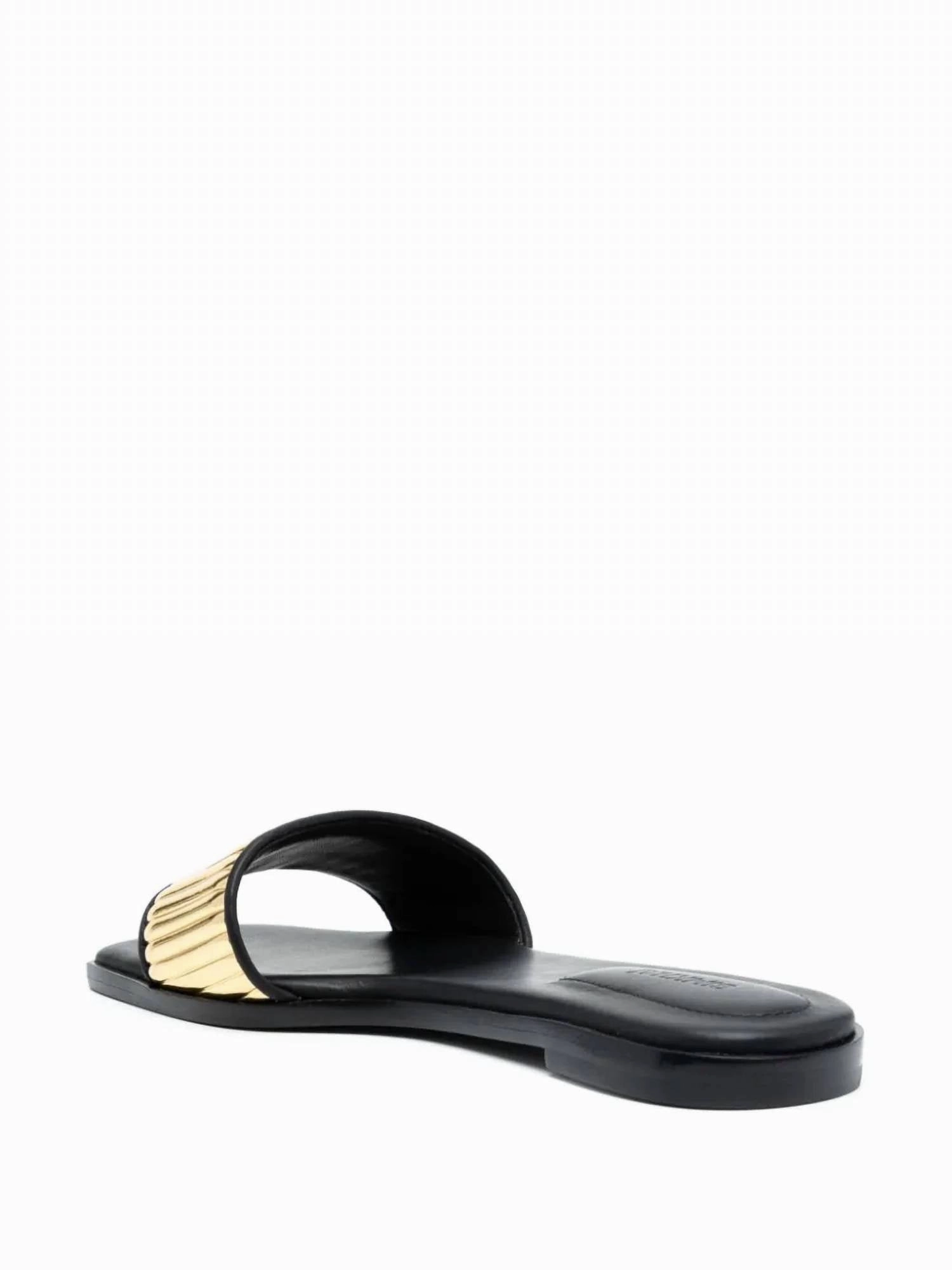 Women's Carter Flat Sandals In Black/gold