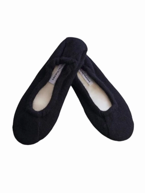 Women's Cashmere Ballet Slipper In Black Womens Slippers at low price