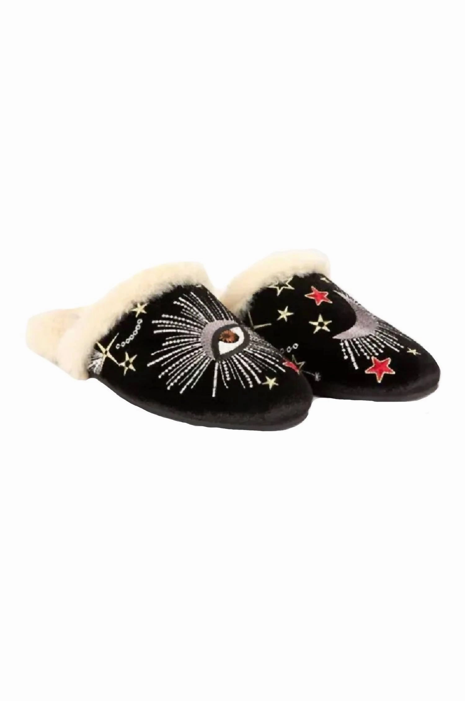Women's Celestial Slipper In Black Cozy Womens Slippers discount
