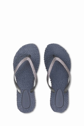 Women's Cheerful Glitter Flip Flops In Grey Womens Slippers at low price
