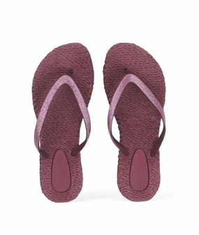 Women's Cheerful Glitter Flip Flops In Magenta Womens Slippers at low price