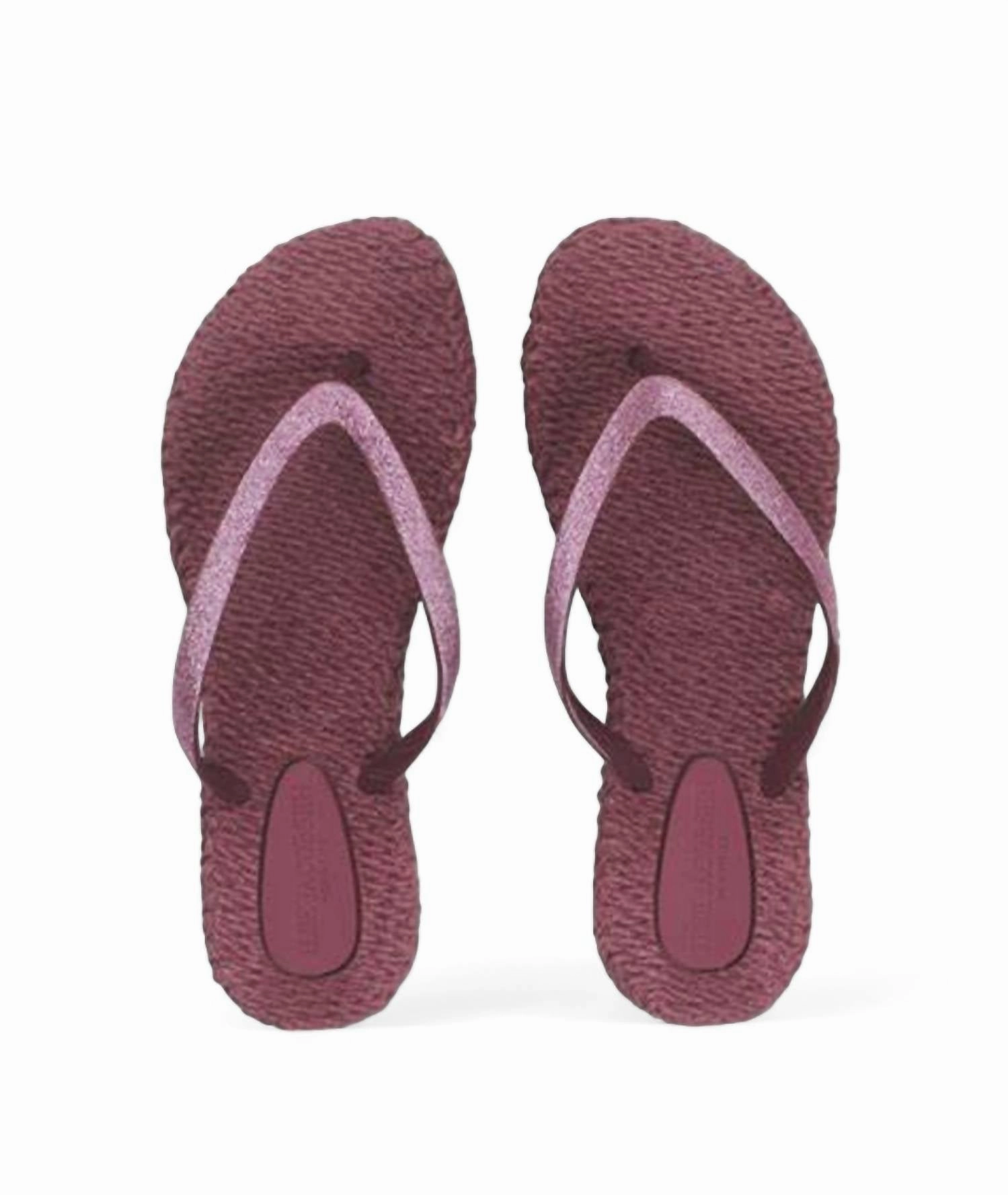 Women's Cheerful Glitter Flip Flops In Magenta Womens Slippers at low price