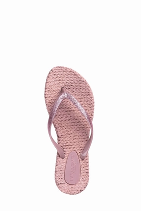 Women's Cheerful Glitter Flip Flops In Mauve Womens Slippers at low price