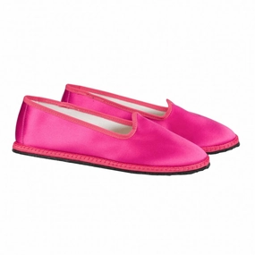Women's Classic Silk Furlana Slippers In Fragola Womens Slippers at low price