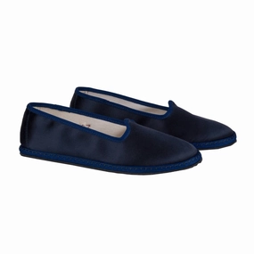 Women's Classic Silk Furlana Slippers In Mirtillo Womens Slippers at low price