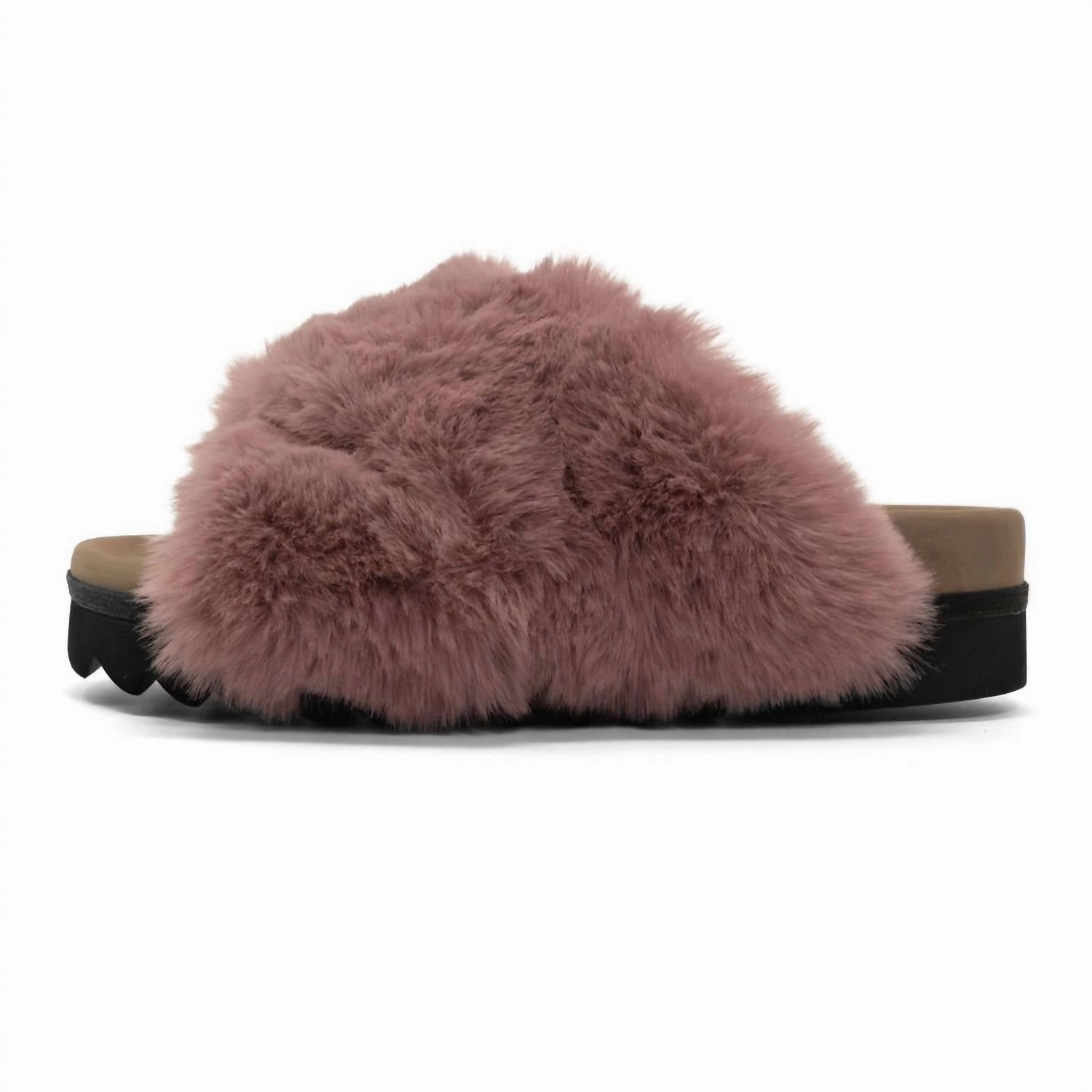 Women's Cloud Slippers In Rose Faux Fur Womens Slippers at low price