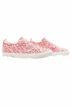 Women's Cross My Heart Slip-On Canvas Shoes In Pink/red/white Stylish Womens Sneakers clearance