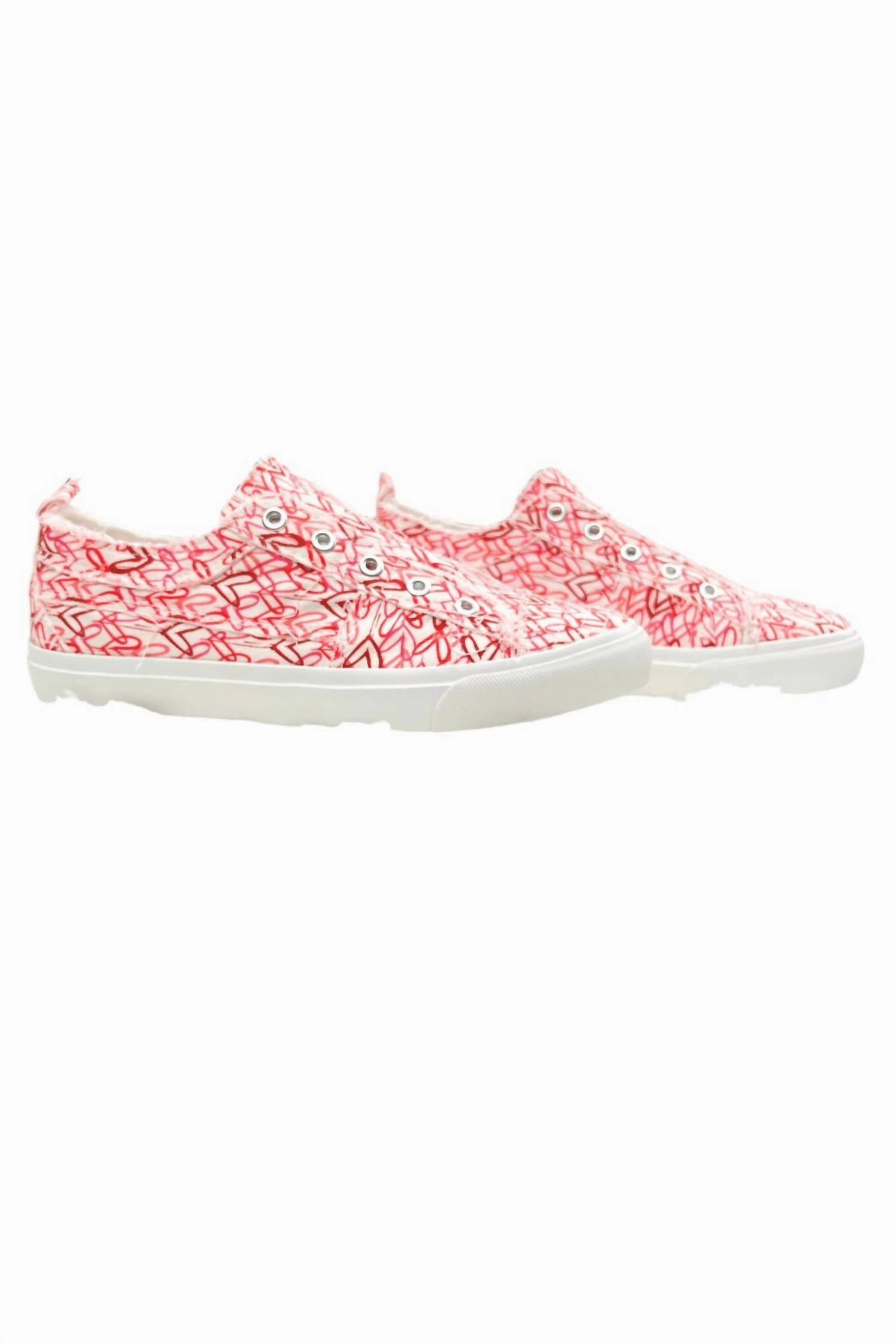Women's Cross My Heart Slip-On Canvas Shoes In Pink/red/white Stylish Womens Sneakers clearance