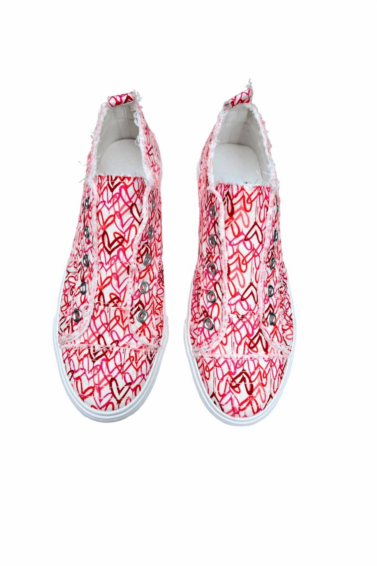 Women's Cross My Heart Slip-On Canvas Shoes In Pink/red/white