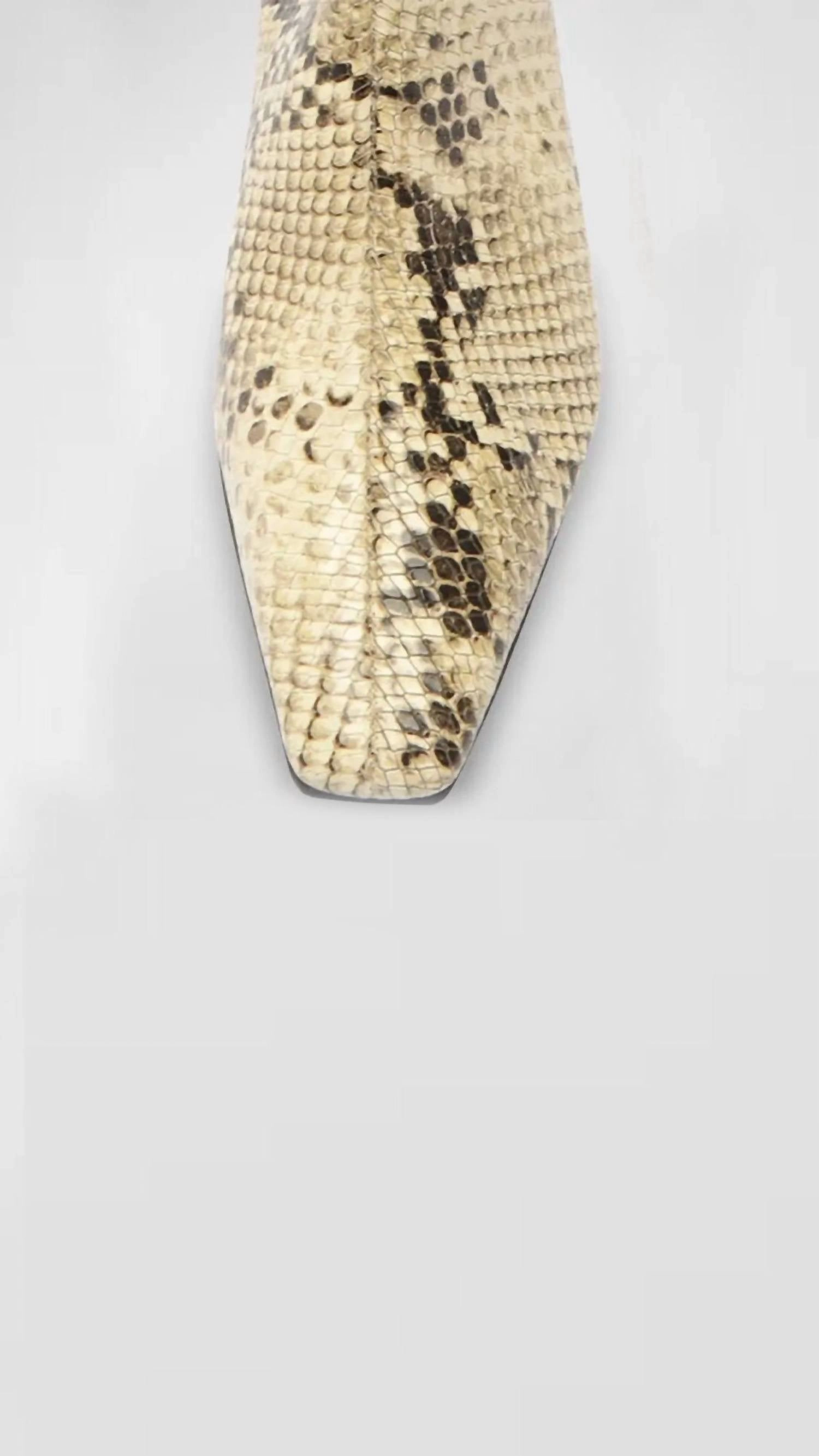 Women's Dellia Snake-Embossed Kitten Heel Boots In Natural