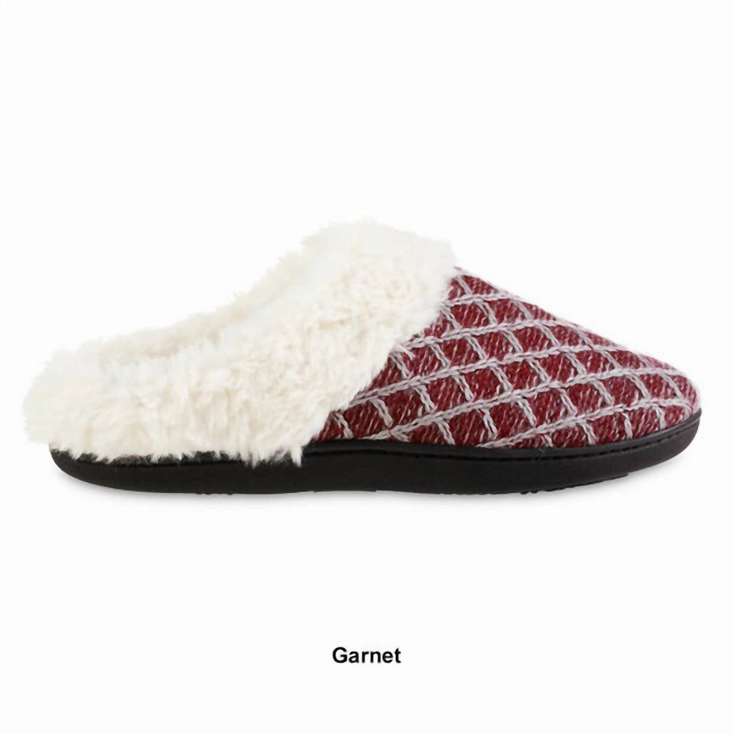 Women's Diamond Sweater Knit Hoodback Slipper In Garnet