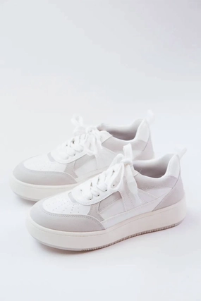 Women's Dice Platform Sneaker In White/off White Stylish Womens Sneakers clearance
