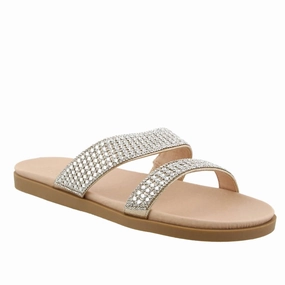 Women's Doreen Sandal In Nude/rhinestone Womens Slippers at low price