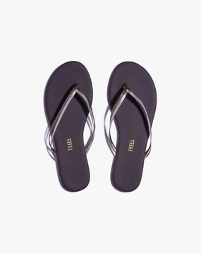 Women's Duo Flip Flops In Silver Shower Womens Slippers at low price