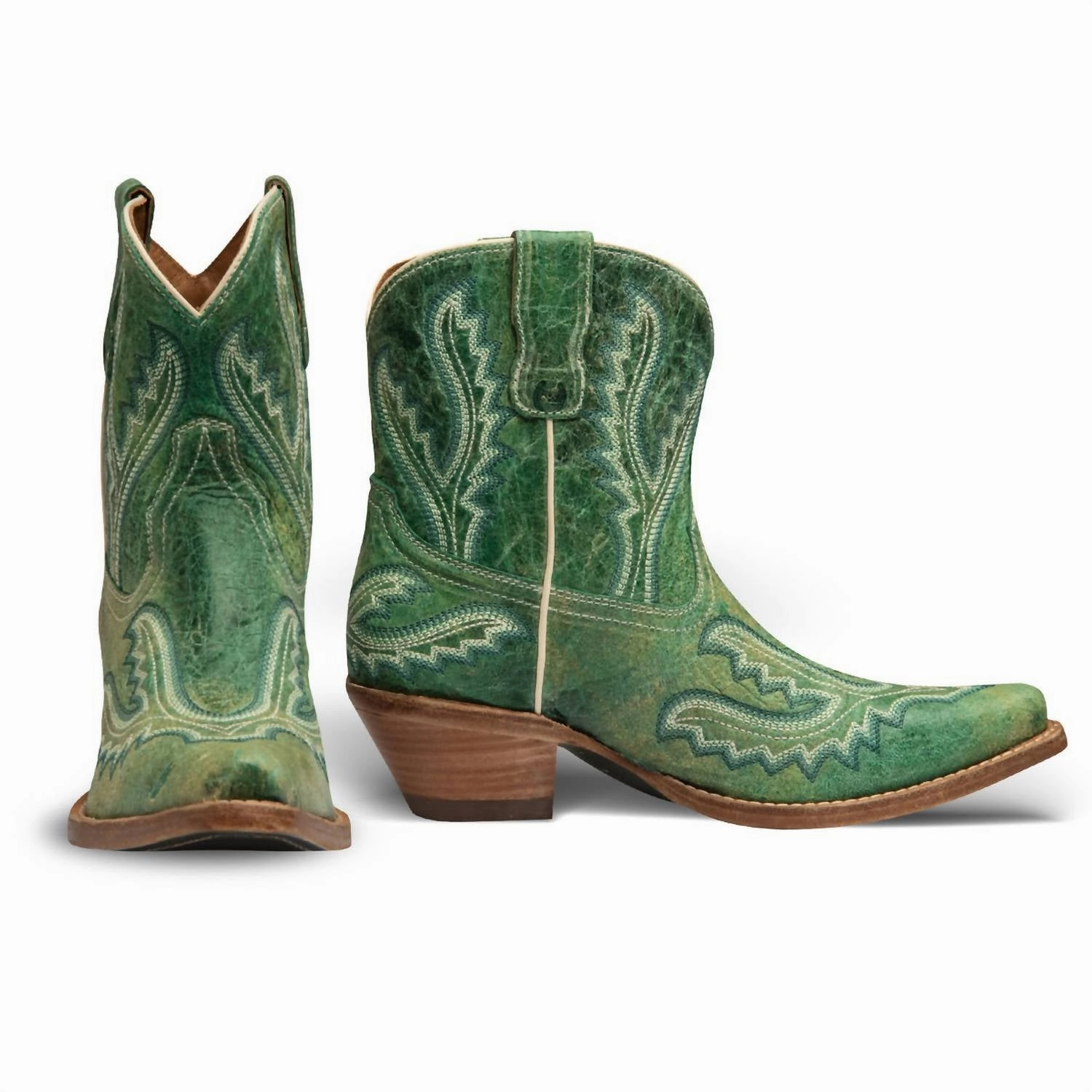 Women's Eleanor Leather Cowgirl Boots In Turquoise