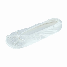 Women's Embroidered Pearl Satin Ballerina Slippers Cozy Womens Slippers discount