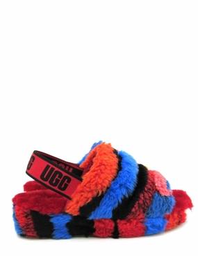 Women's Fluff Yeah Cali Collage Slides In Red Cozy Womens Slippers discount