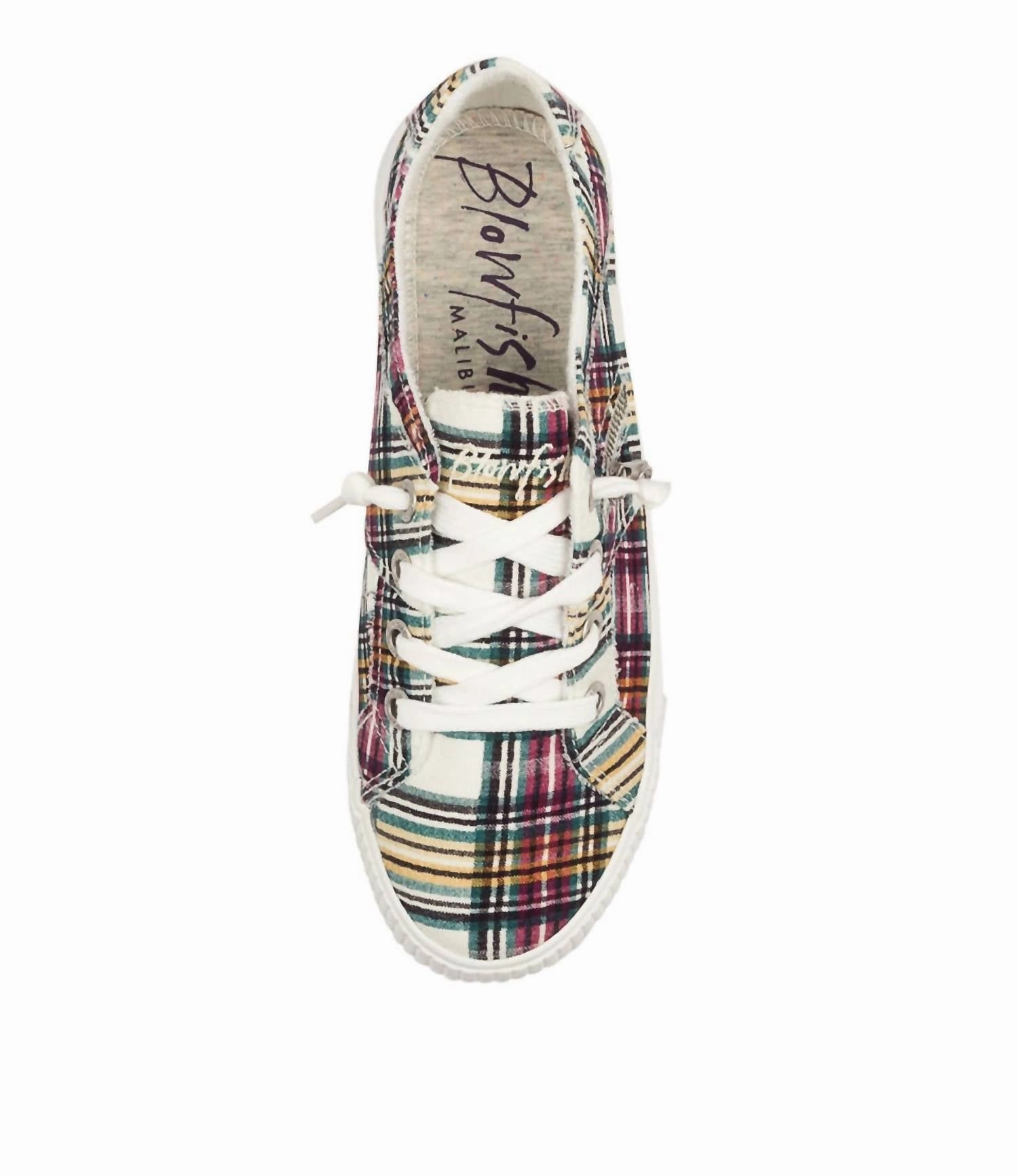 Women's Fruit Sneakers In Cream Ivy League Plaid