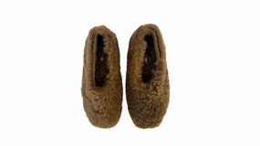 Women's Fur-Fur Ballerinas Slipper In Brown Cozy Womens Slippers discount