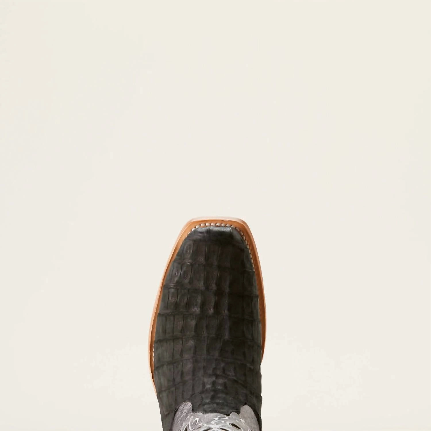 Women's Futurity Silk Western Boot In Black Sueded Caiman|Soft Mercury