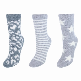 Women's Fuzzy and Cozy Pattern Socks (Pack of 3) Cozy Womens Slippers discount