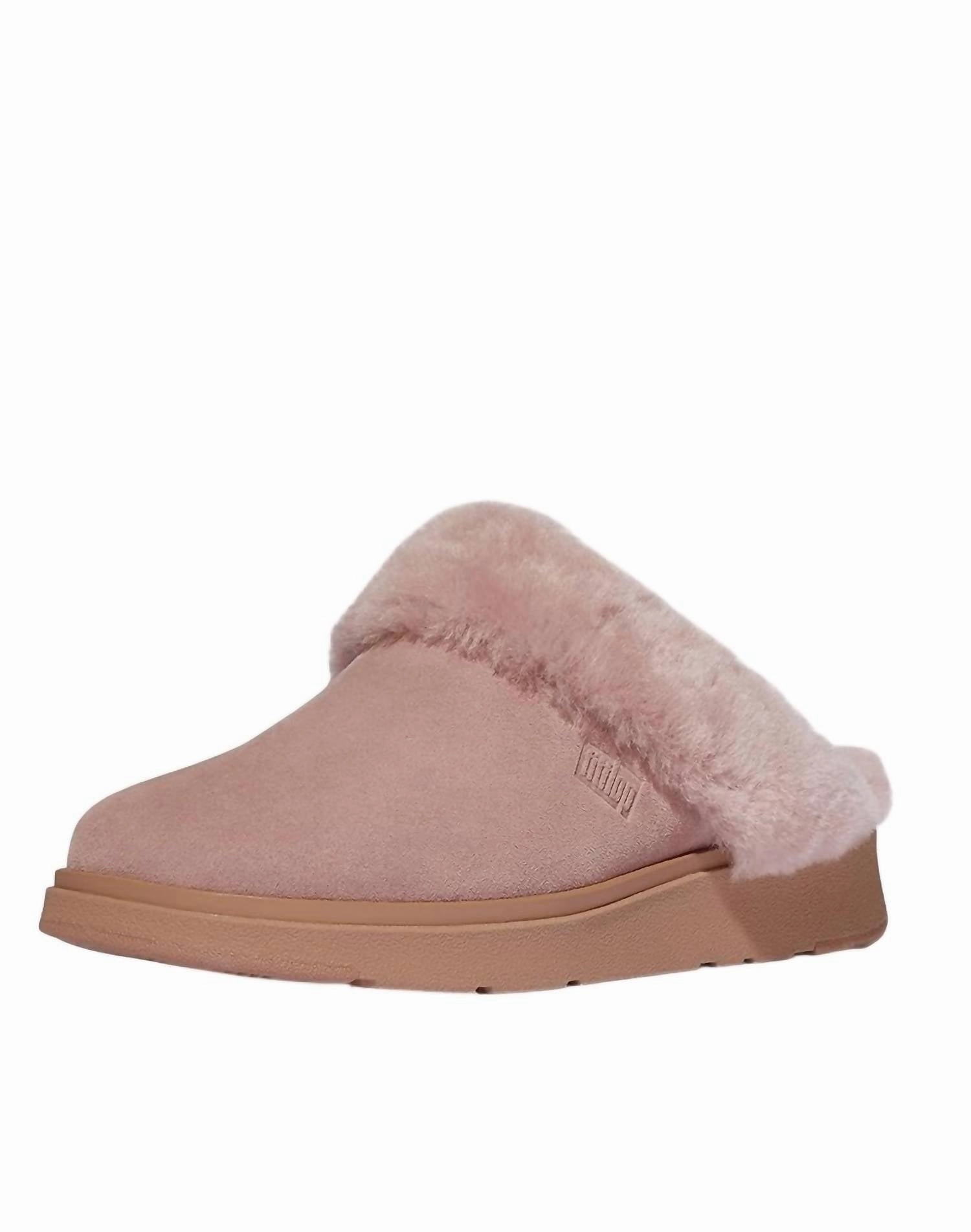 Women's Gen-Ff Shearling Collar Slippers In Dusty Pink Cozy Womens Slippers discount
