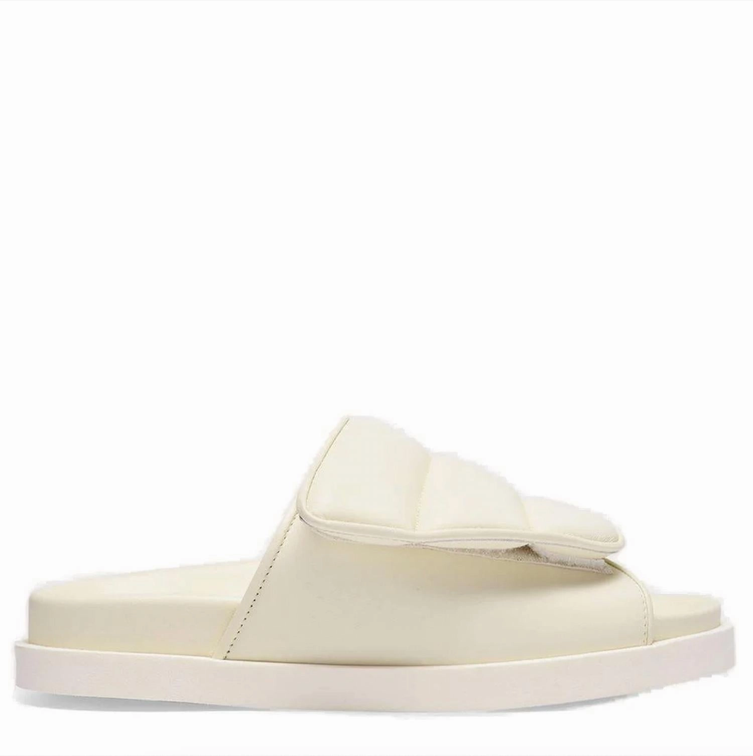 Women's Gia 3 Padded Leather Slides In Ivory