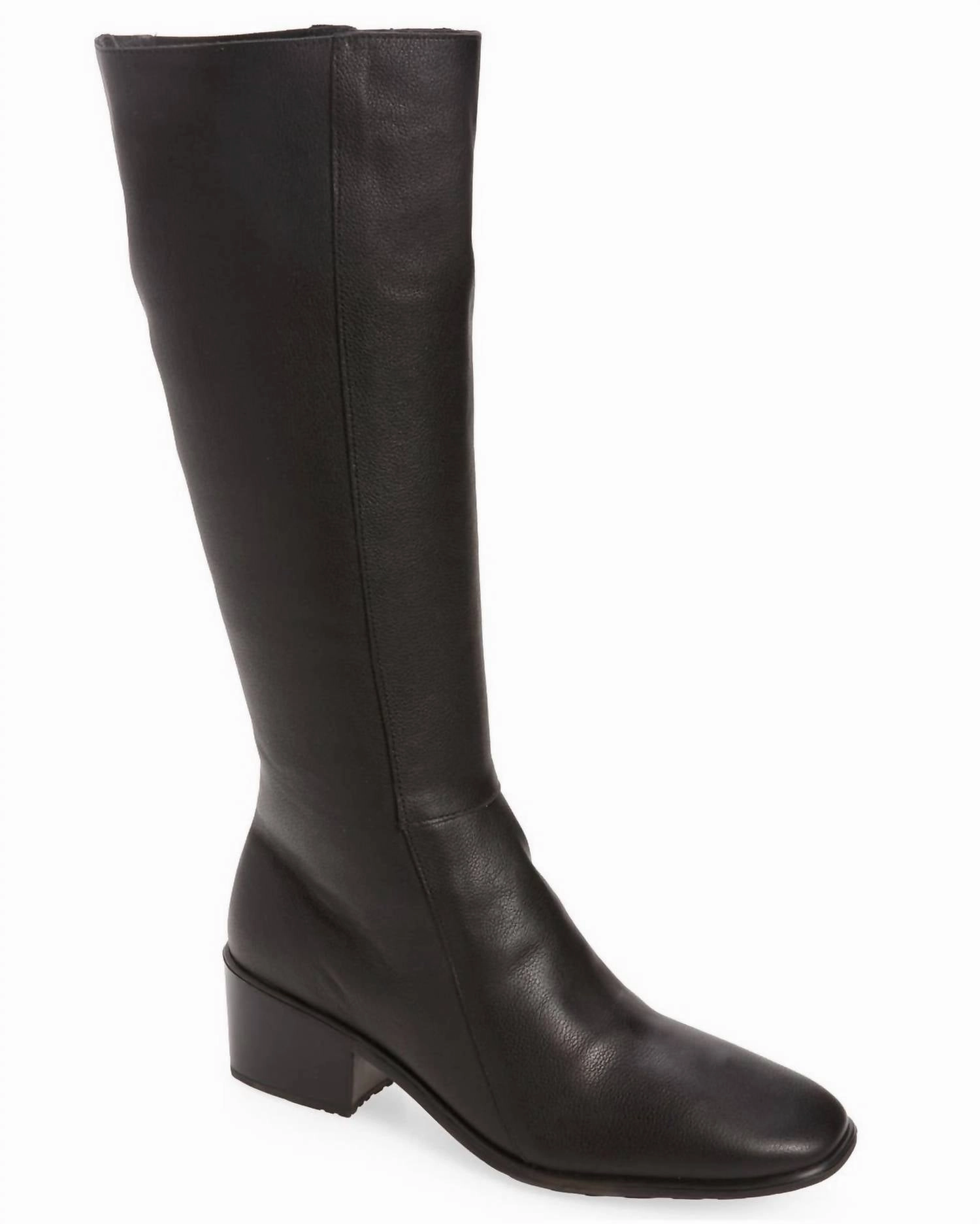 Women's Gift Calf Boot In Soft Black Leather Affordable Womens Boots online