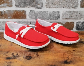 Women's Gypsy Jazz Fashion Sneakers In Red Game Day Stylish Womens Sneakers clearance