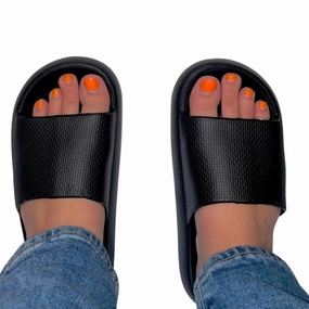 Women's Hey Girl Slides In Black Cozy Womens Slippers discount