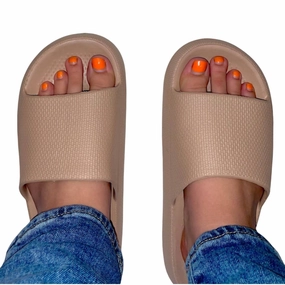 Women's Hey Girl Slides In Nude Cozy Womens Slippers discount