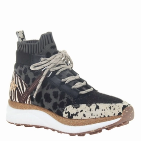 Women's Hybrid In Animal Print High Top Sneakers Trendy Womens Sneakers for sale