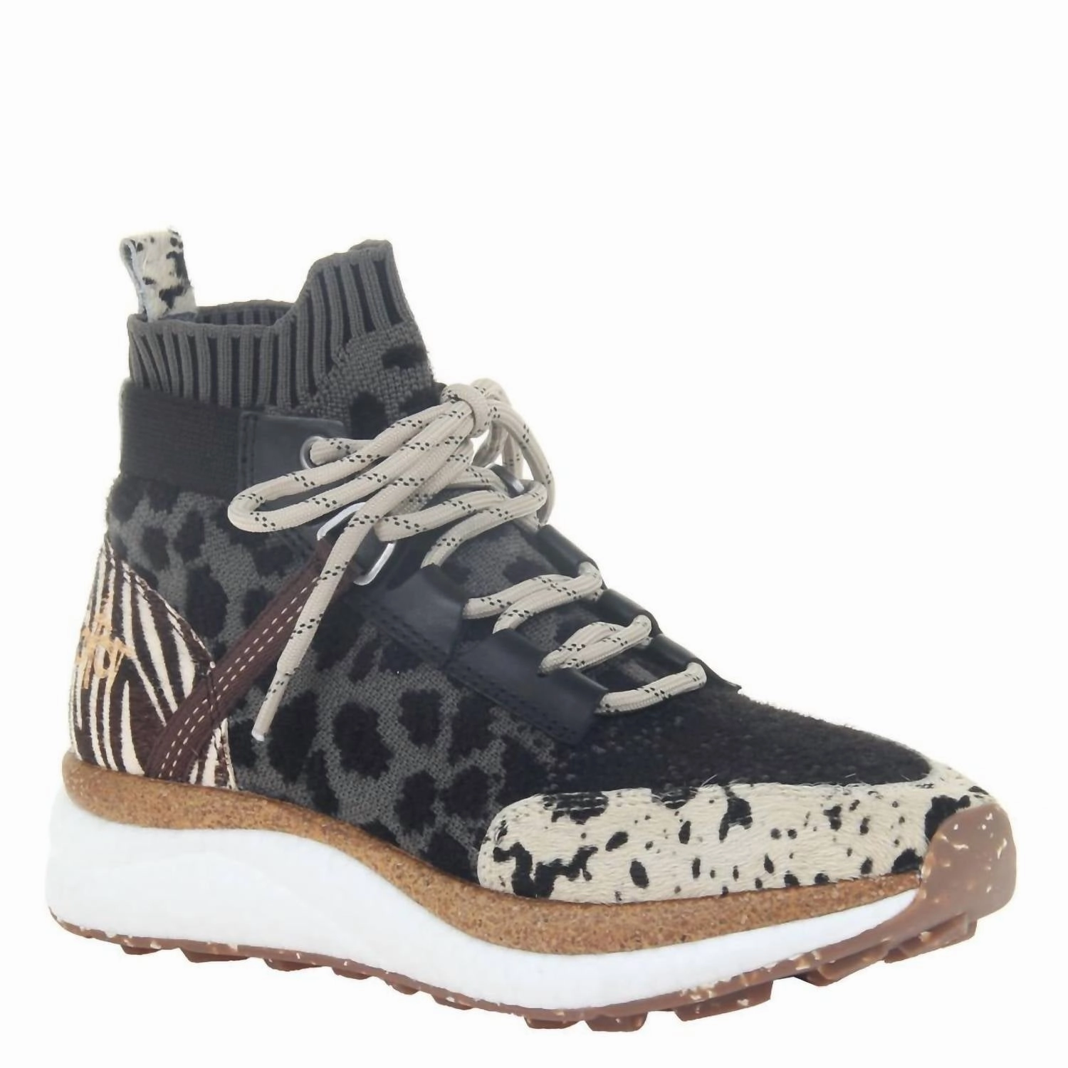 Women's Hybrid In Animal Print High Top Sneakers Trendy Womens Sneakers for sale