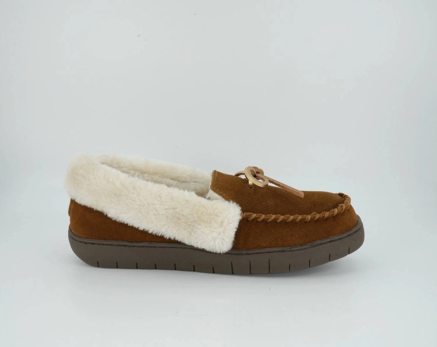 Women's Ivy Suede Moccasin Slipper In Brown