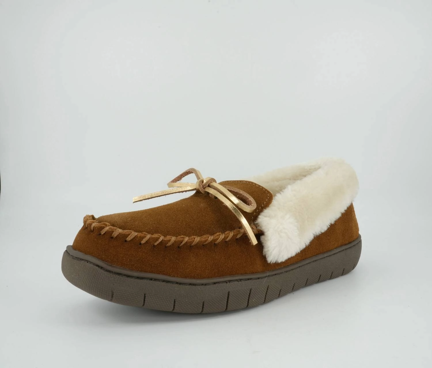 Women's Ivy Suede Moccasin Slipper In Brown