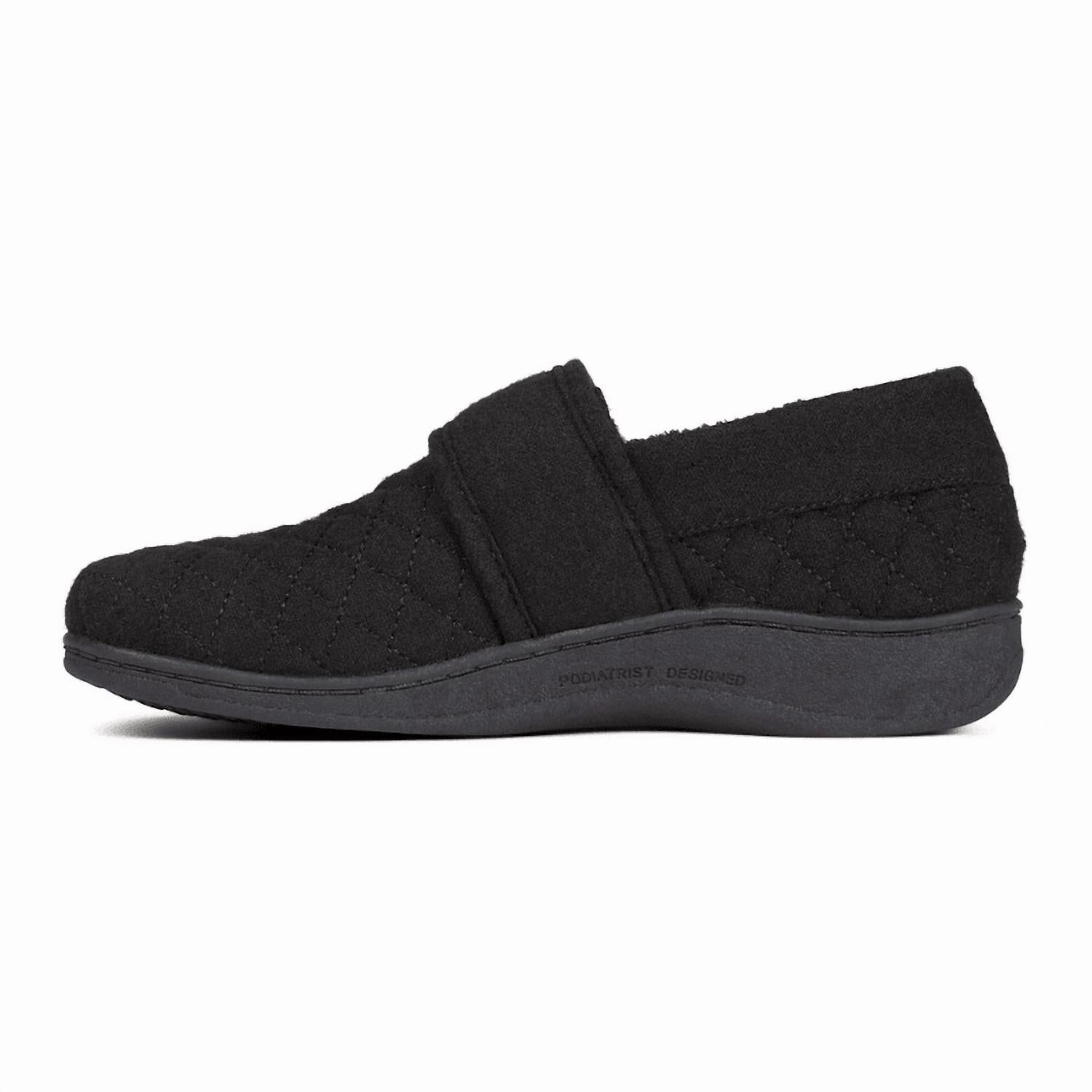 Women's Jackie Flannel Slipper - Medium Width In Black