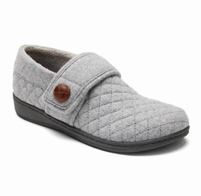 Women's Jackie Flannel Slipper - Medium Width In Grey Womens Slippers at low price