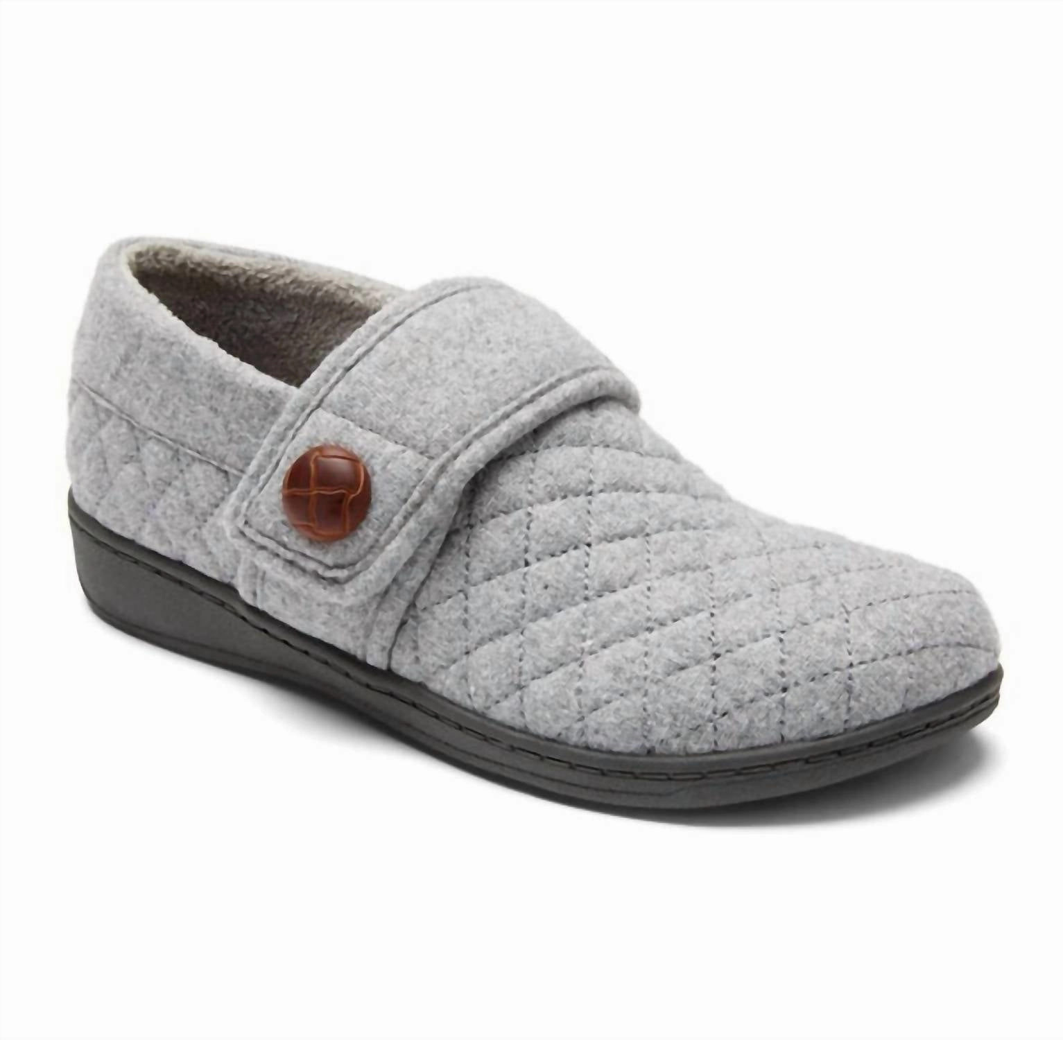 Women's Jackie Flannel Slipper - Medium Width In Grey