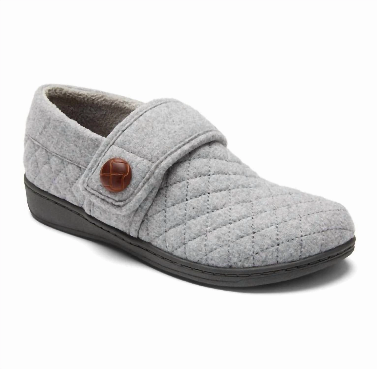 Women's Jackie Flannel Slipper - Medium Width In Grey Womens Slippers at low price