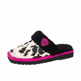 Women's Jackie Square Toe Exotic Print Pink Pony Slipper In Multi Womens Slippers at low price