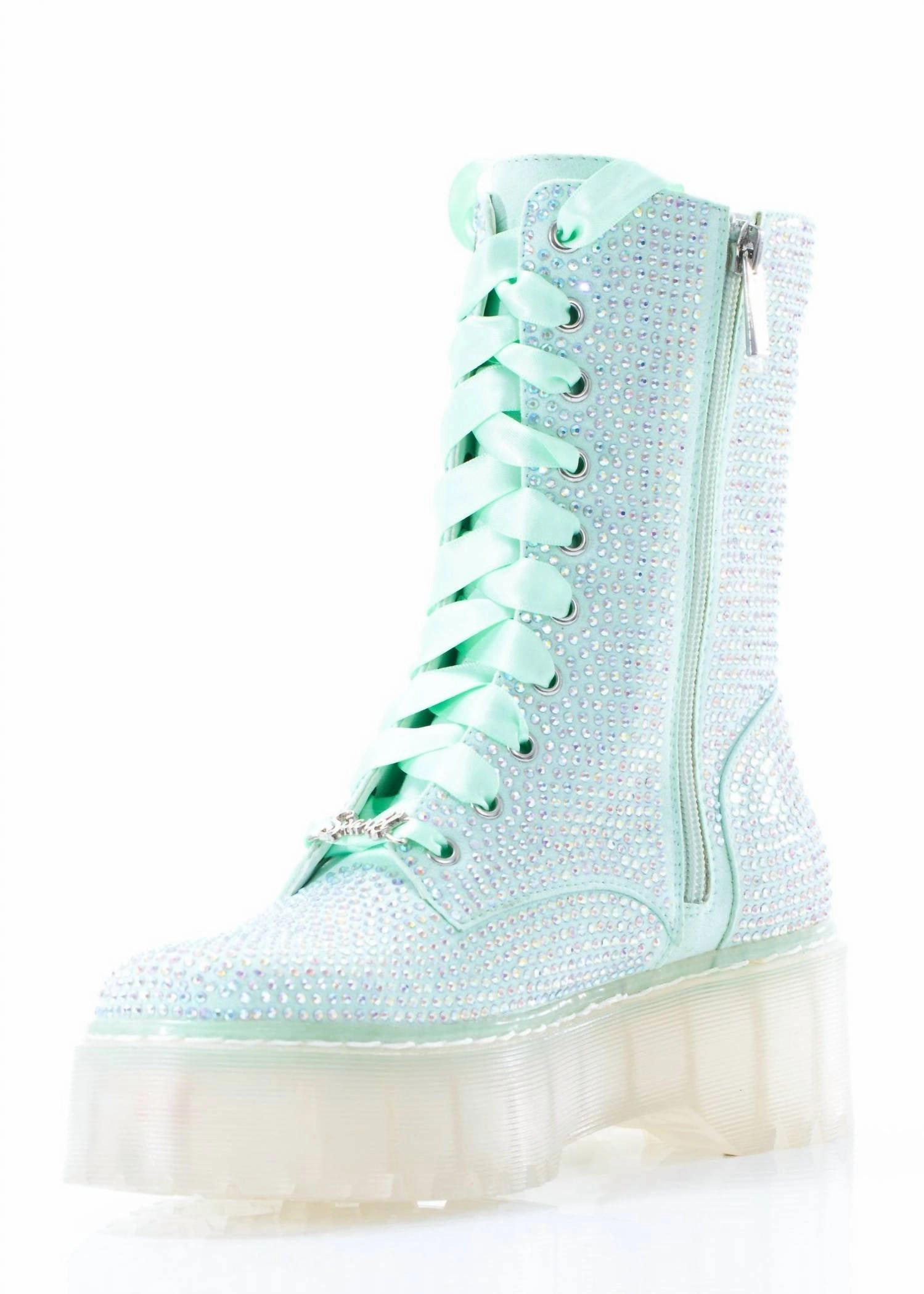 Women's Jade Combat Boot In Mint