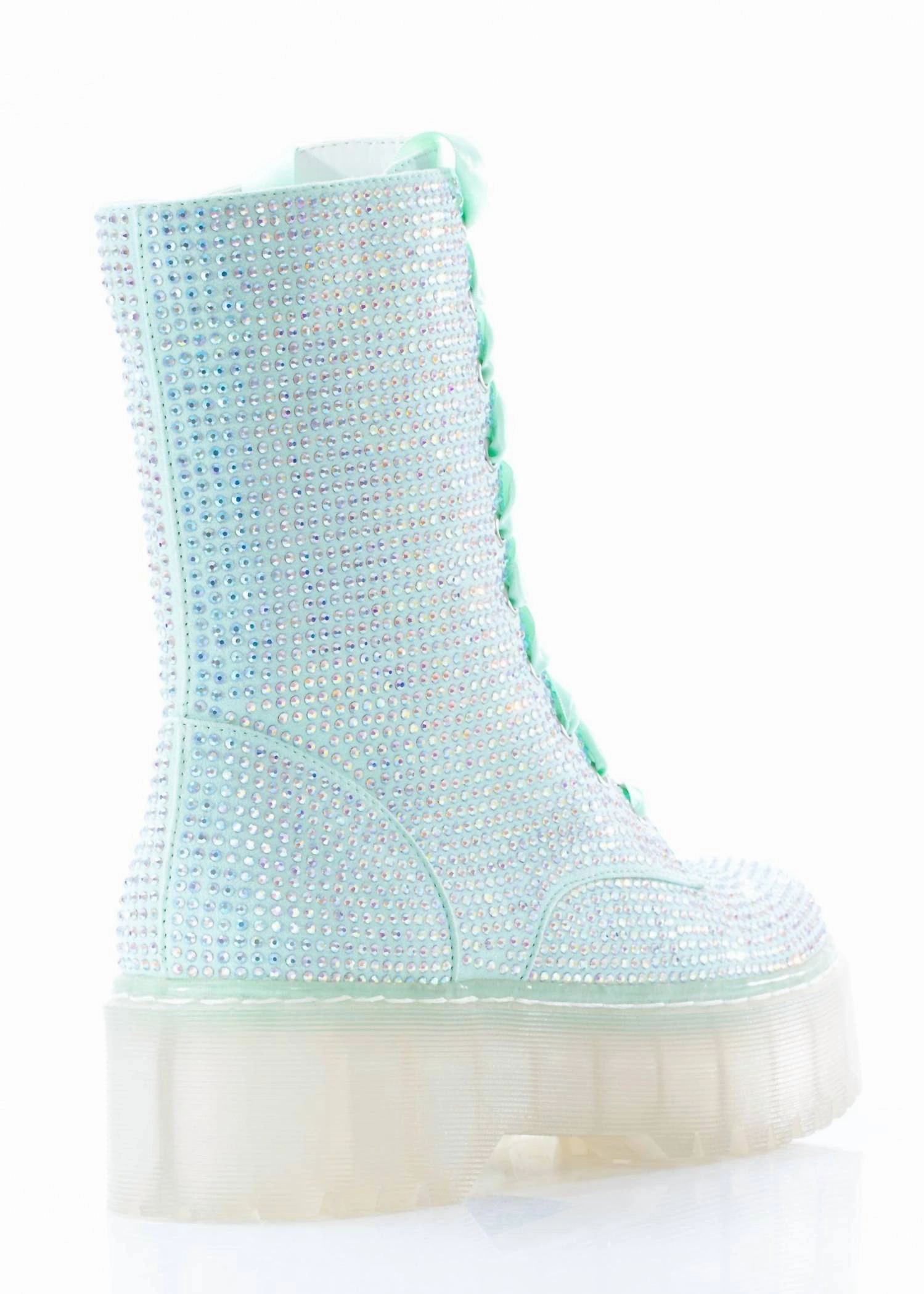 Women's Jade Combat Boot In Mint
