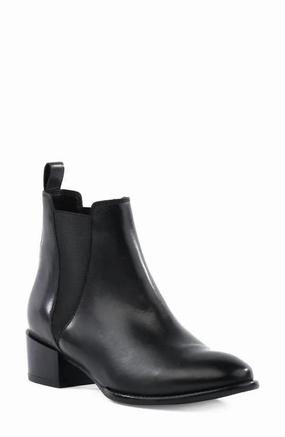 Women's Leap Of Faith Leather Booties In Black Cheap Womens Boots for winter