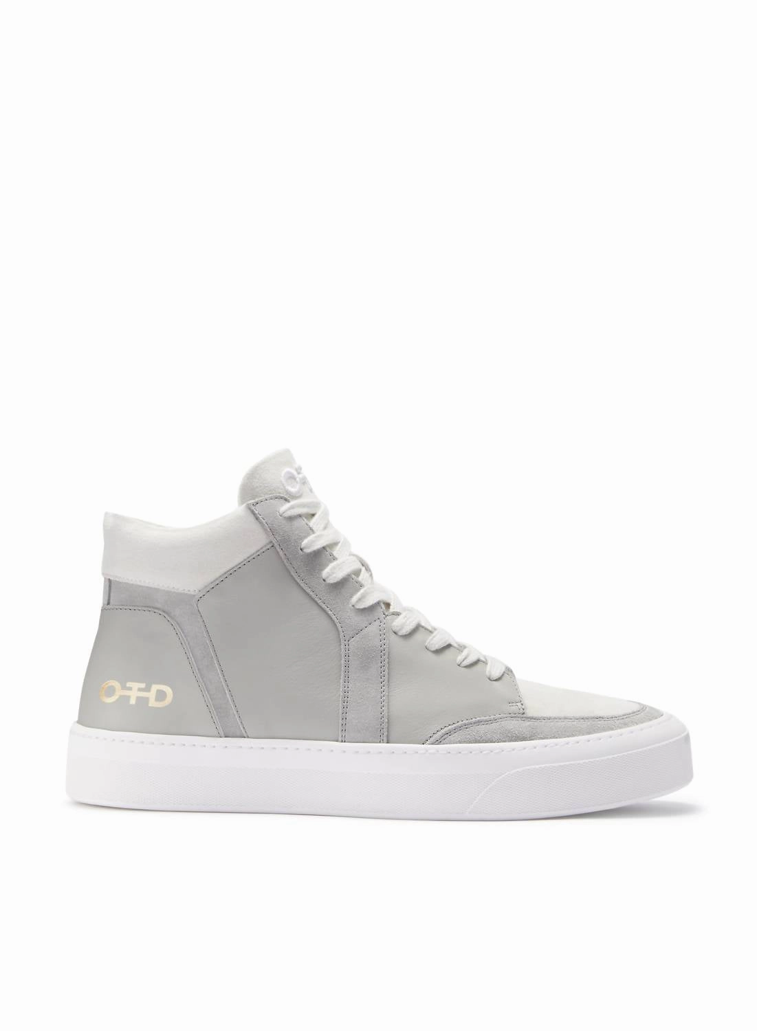 Women's Leather Mid Top Sneaker In Light Grey